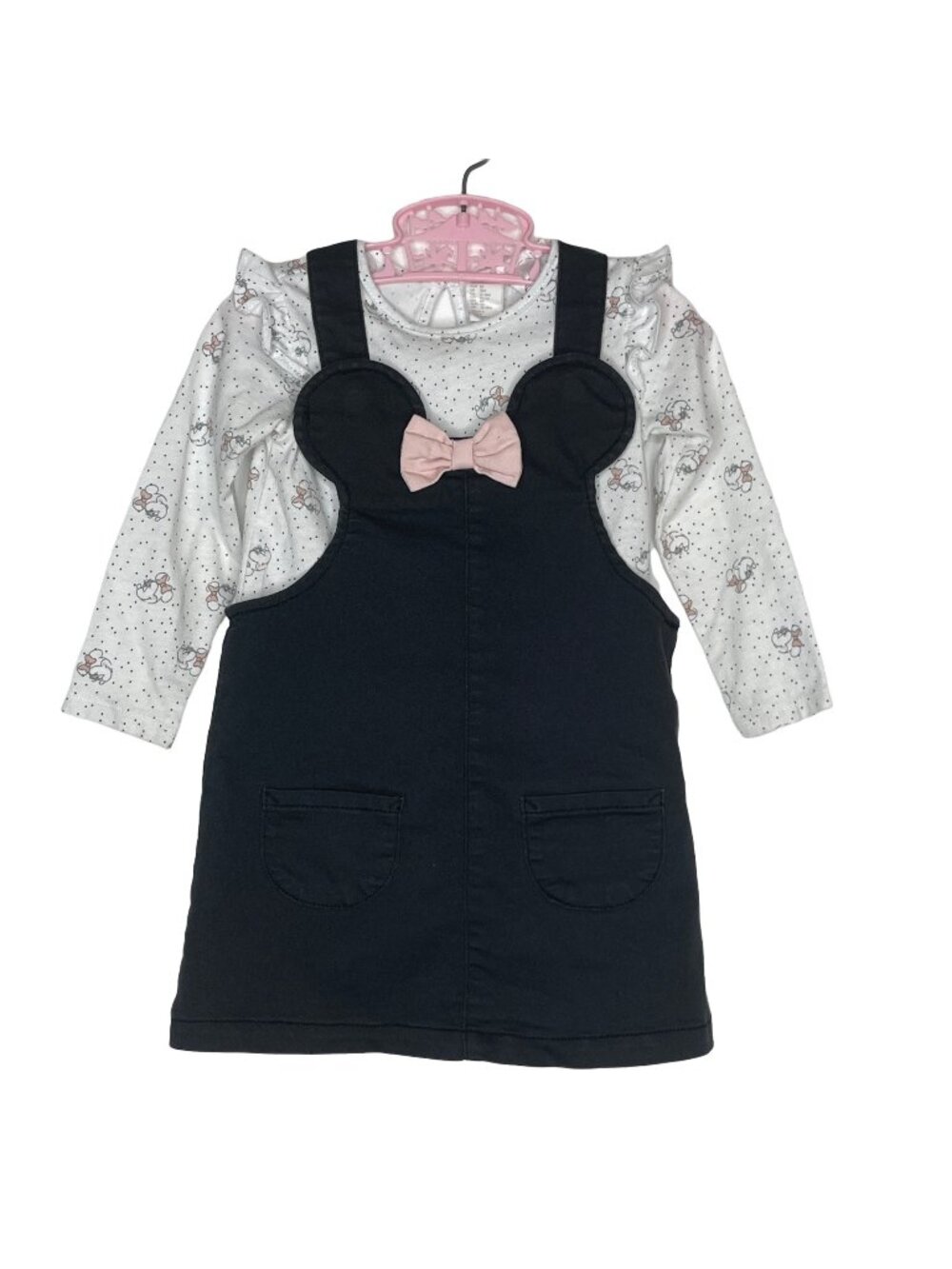 H&M Disney Toddler's 18M 2 Piece Pinafore Long Sleeve Top